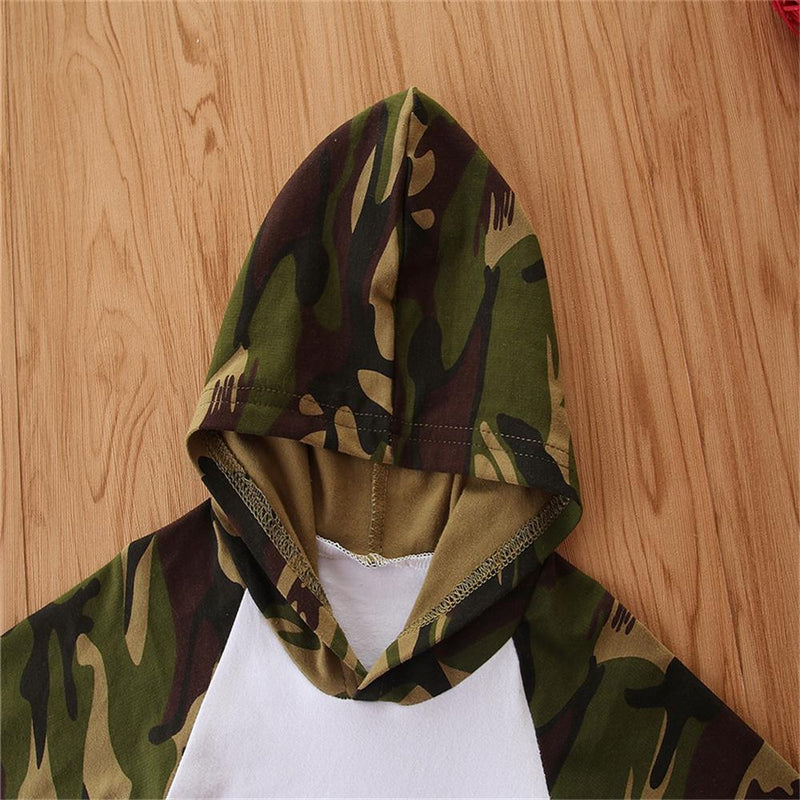 Baby Camo Letter Printed Hooded Romper Newborn Baby Clothes Wholesale - PrettyKid