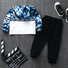 Boys Camo Letter Printed Hooded Top & Pants Boy Wholesale Clothing - PrettyKid