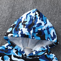 Boys Camo Letter Printed Hooded Top & Pants Boy Wholesale Clothing - PrettyKid