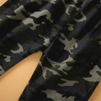 Boys Camo Letter Printed Long Sleeve Top & Pants Boy Wholesale Clothing - PrettyKid