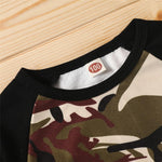 Girls Camo Letter Printed Long Sleeve Top & Pants Girl T Shirts Wholesale - PrettyKid
