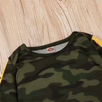 Baby Boys Camo Letter Printed Long Sleeve Wholesale Baby Rompers - PrettyKid