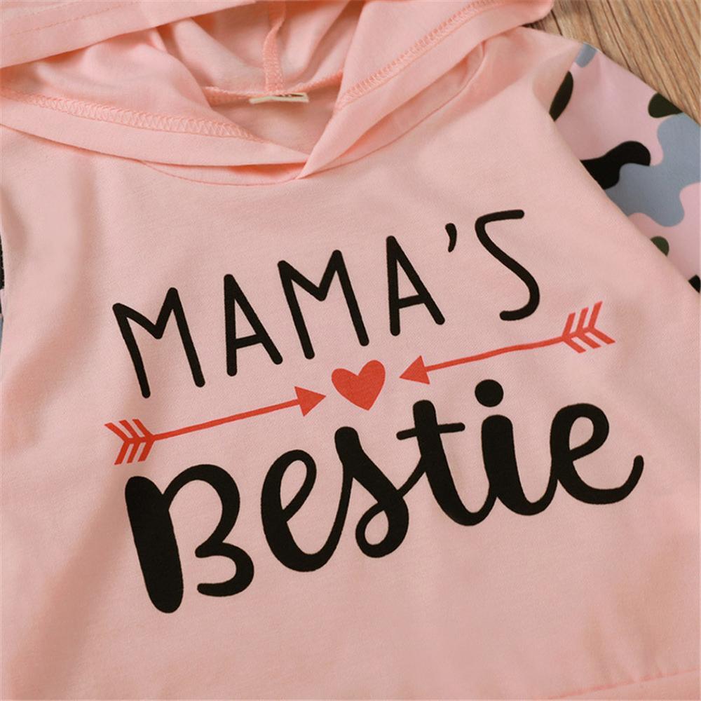 Baby Girls Camo Mama's Bestie Hooded Long Sleeve Sets Baby Wholesale Clothes - PrettyKid