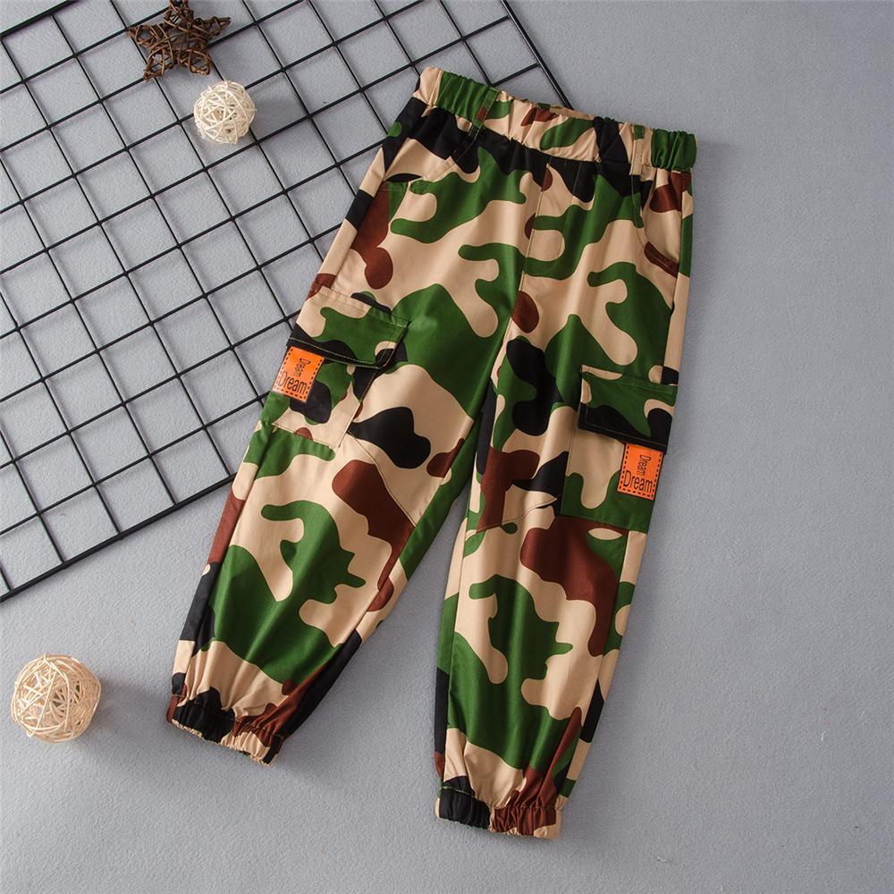 Toddler Boys Camo Pocket Elastic Waist Pants Wholesale Baby Boy Clothes - PrettyKid