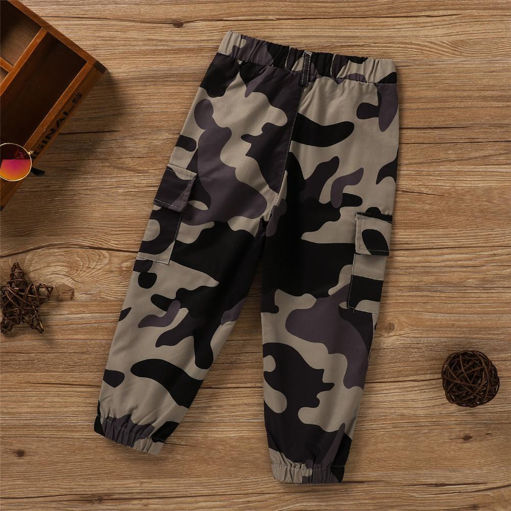 Toddler Boys Camo Pocket Elastic Waist Pants Wholesale Baby Boy Clothes - PrettyKid