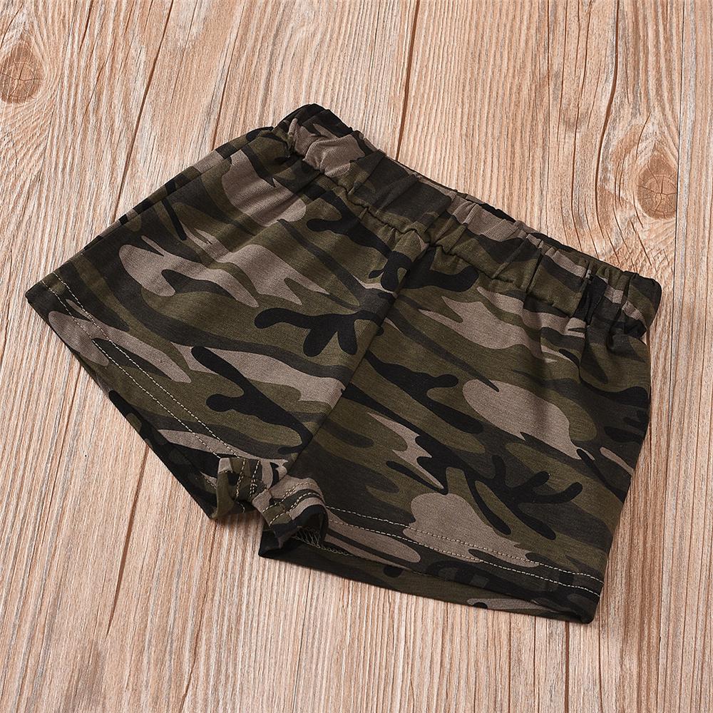 Unisex Camo Printed Short Sleeve Top & Shorts Kids Wholesale Clothing - PrettyKid