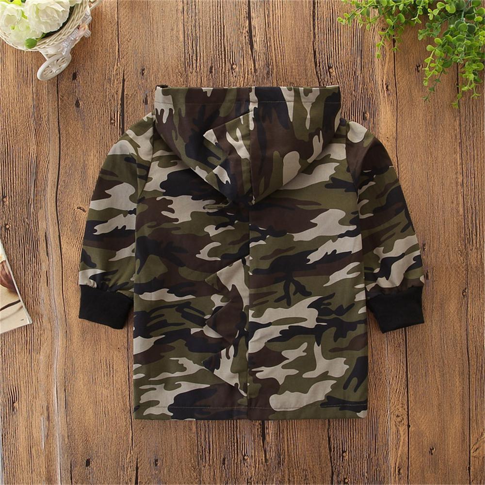 Boys Camo Zipper Hooded Long Sleeve Coat Boy Clothing Wholesale - PrettyKid