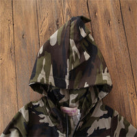 Boys Camo Zipper Hooded Long Sleeve Coat Boy Clothing Wholesale - PrettyKid