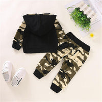 Boys Camouflage Long Sleeve Hooded Tops & Pants - PrettyKid