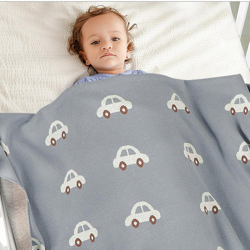 Baby Car Knitted Cartoon Casual Baby Blankets Wholesale - PrettyKid