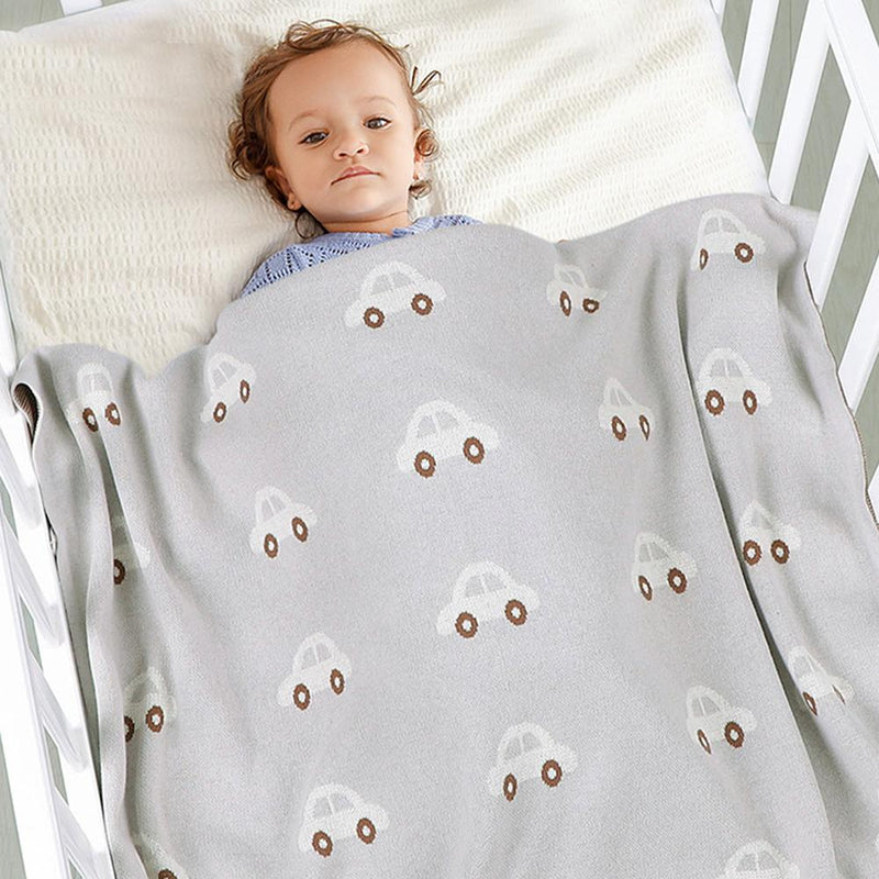 Baby Car Knitted Cartoon Casual Baby Blankets Wholesale - PrettyKid