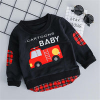 Boys Car Letter Cartoon Printed Tops & Jeans - PrettyKid