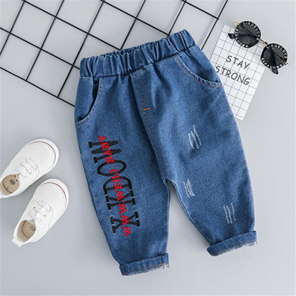 Boys Car Letter Cartoon Printed Tops & Jeans - PrettyKid