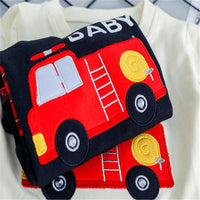 Boys Car Letter Cartoon Printed Tops & Jeans - PrettyKid