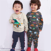 Boys Car Print Long Sleeve Casual Jumpers - PrettyKid