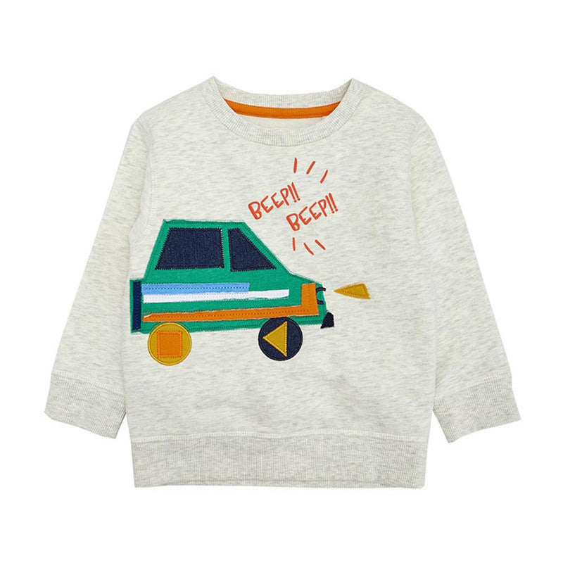 Boys Car Print Long Sleeve Casual Jumpers - PrettyKid