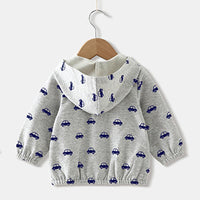 Boys Car Printed Hooded Long Sleeve Jacket Little Boys Wholesale Clothing - PrettyKid