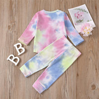 Girls Cardigan Button Tie Dye Top & Pants Wholesale Girls - PrettyKid