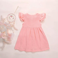 Girls Cardigan Cotton Linen Solid Color Pocket Dress Wholesale Girl Clothing - PrettyKid