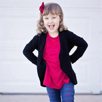 Toddler Girls Cardigan Solid Long Sleeve Sweaters Girls Clothes Wholesale - PrettyKid