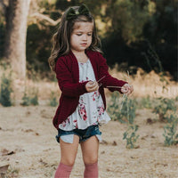 Toddler Girls Cardigan Solid Long Sleeve Sweaters Girls Clothes Wholesale - PrettyKid