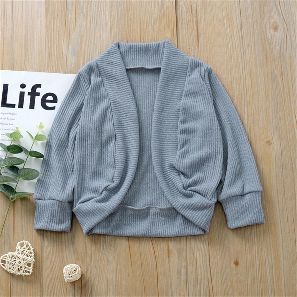 Toddler Girls Cardigan Solid Long Sleeve Sweaters Girls Clothes Wholesale - PrettyKid