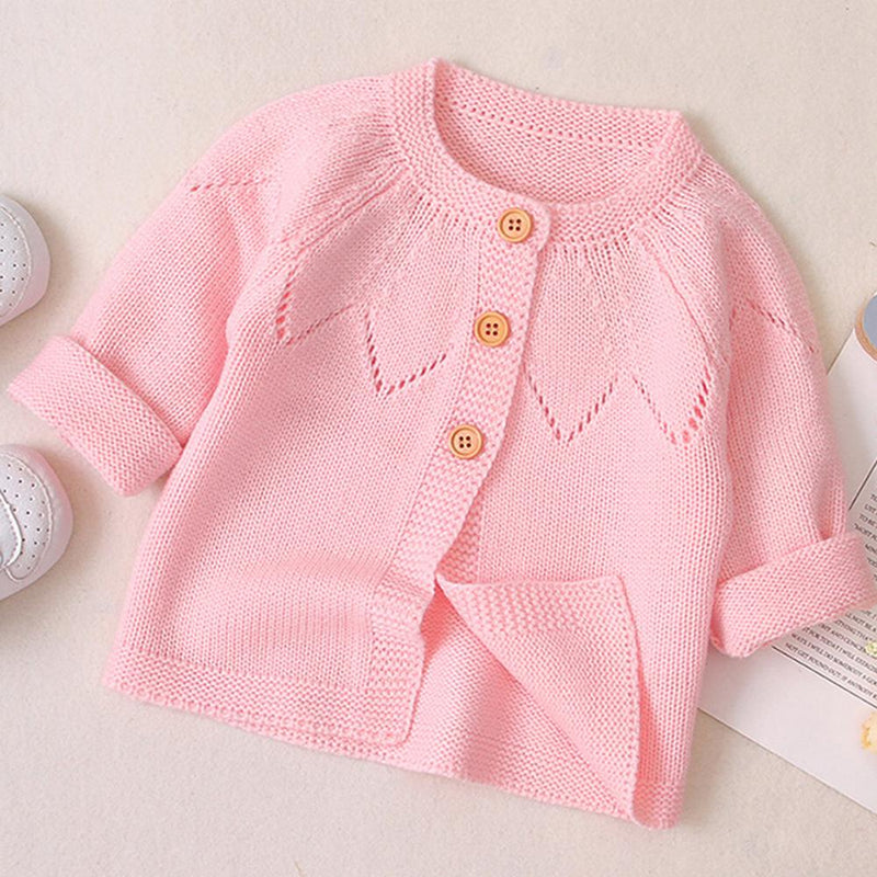 Baby Girls Cardigan Sweater Solid Jackets Babywear Wholesale - PrettyKid