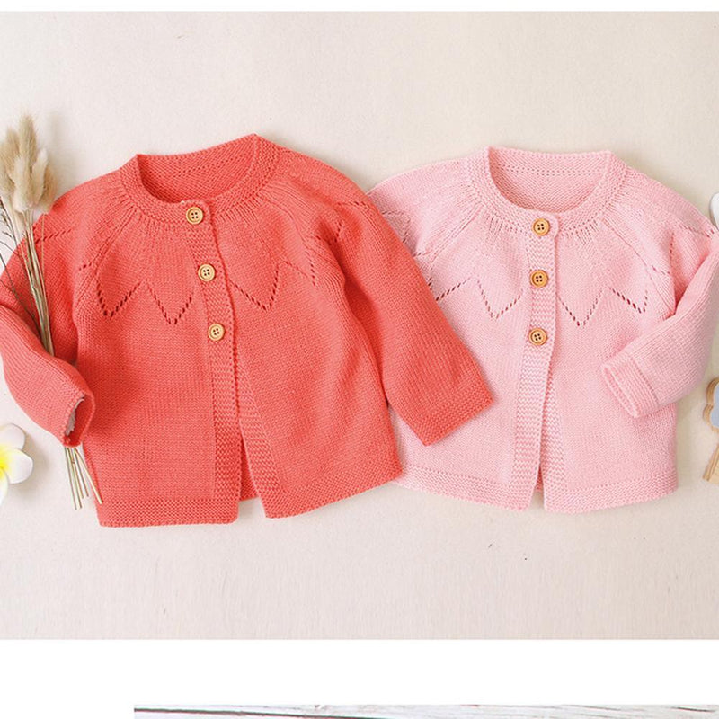 Baby Girls Cardigan Sweater Solid Jackets Babywear Wholesale - PrettyKid