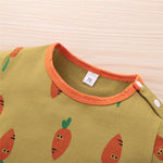 Baby Unisex Carrot Cartoon Printed Short Sleeve Romper Baby Romper Wholesale - PrettyKid
