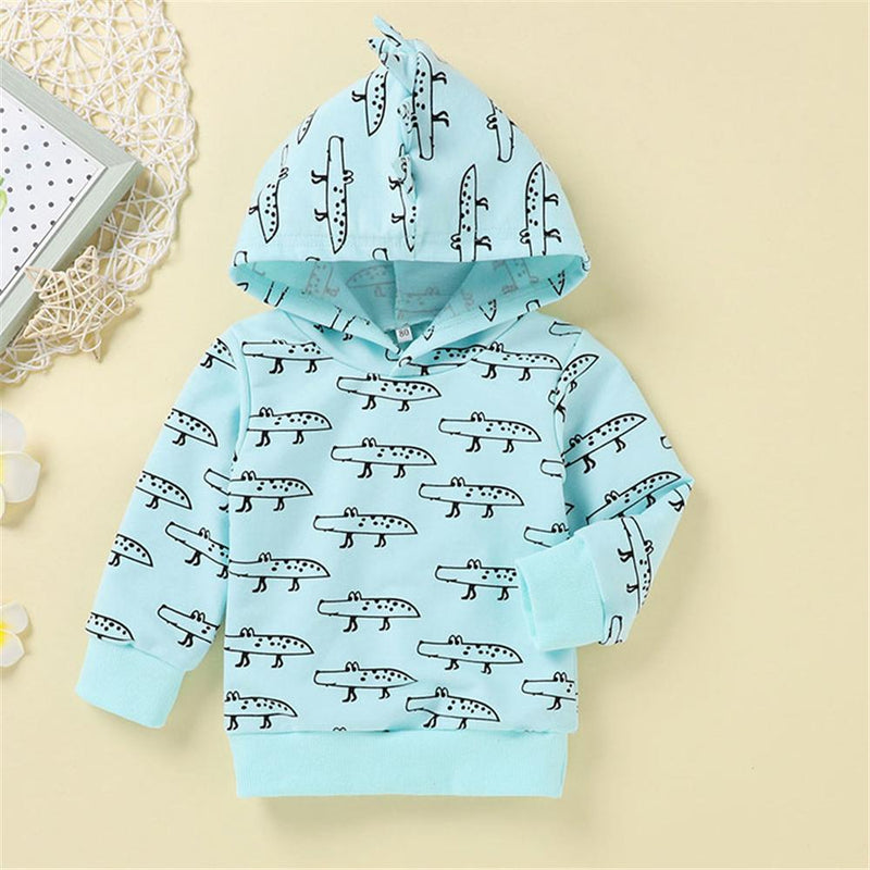Baby Boy Cartoon Hooded Long Sleeve Top & Pants Wholesale Baby Outfits - PrettyKid