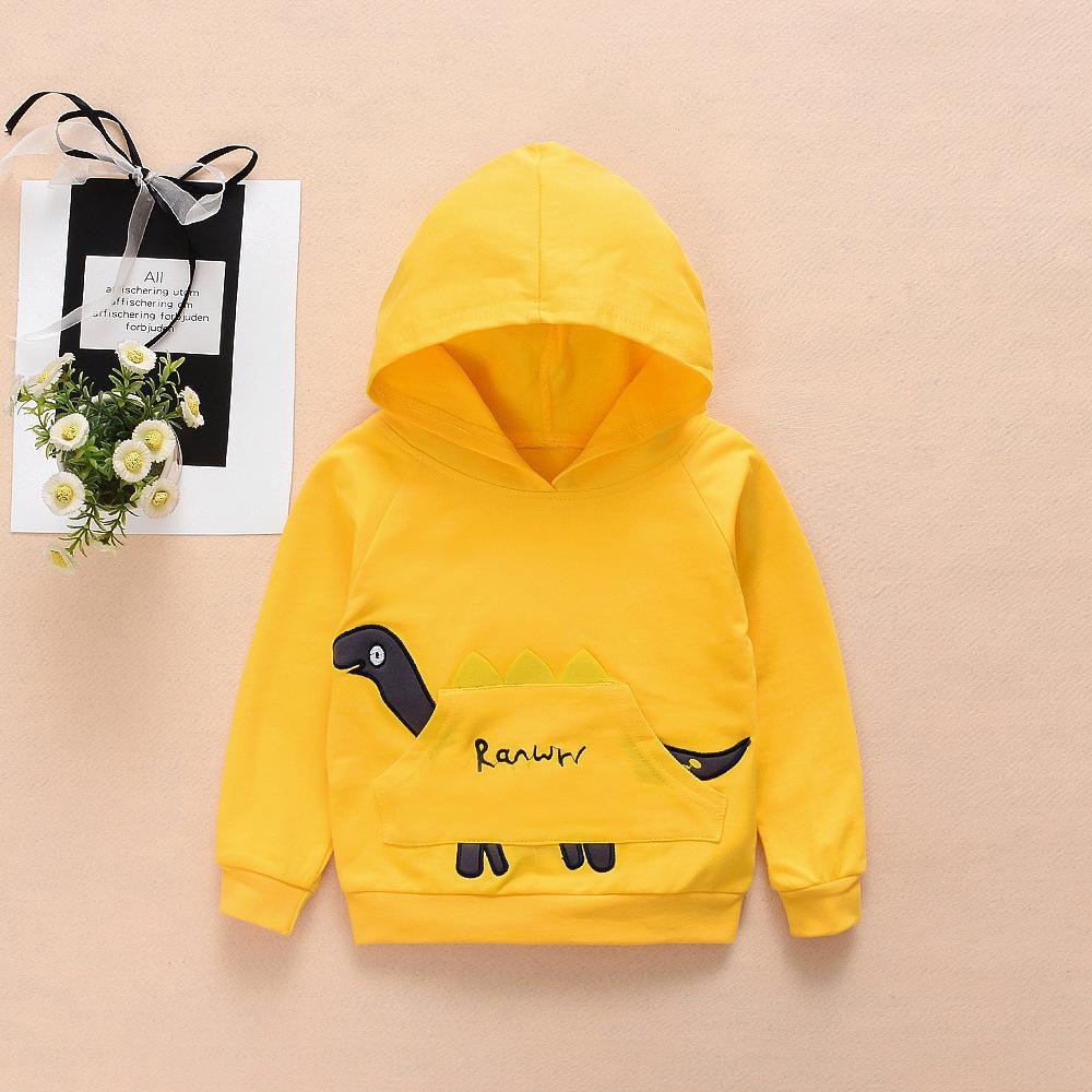 Boys Cartoon Animal Long Sleeve Hooded Tops Wholesale - PrettyKid