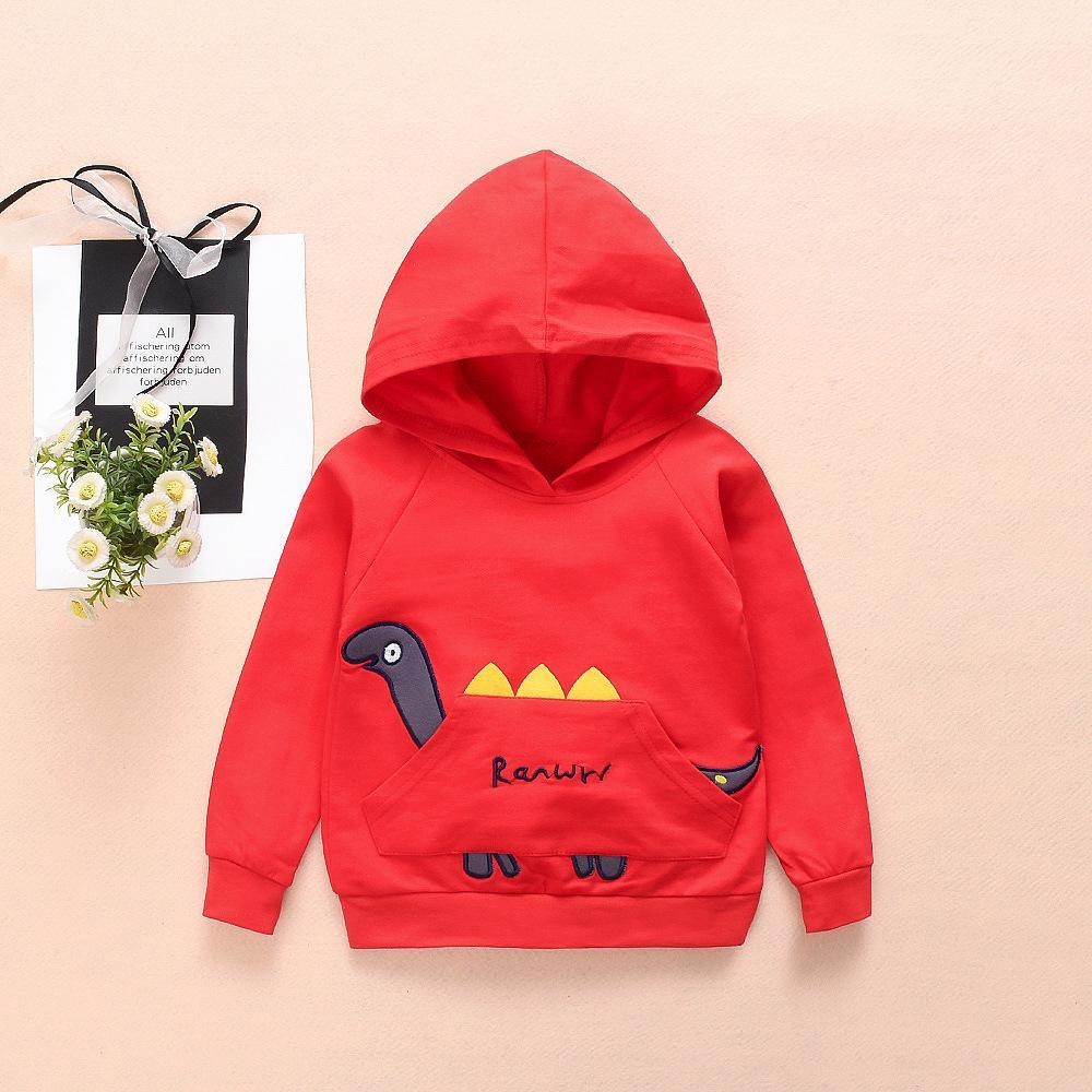 Boys Cartoon Animal Long Sleeve Hooded Tops Wholesale - PrettyKid