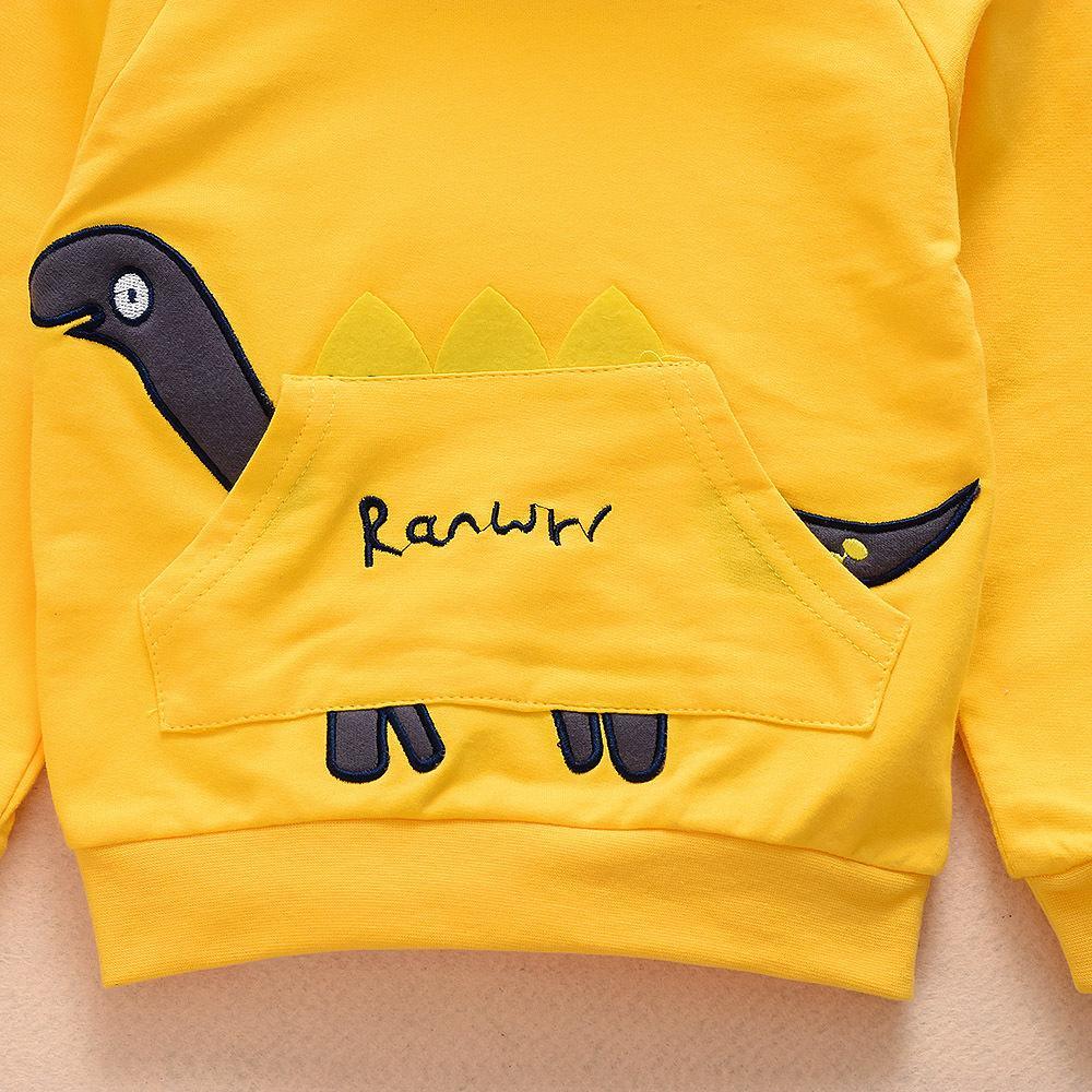 Boys Cartoon Animal Long Sleeve Hooded Tops Wholesale - PrettyKid