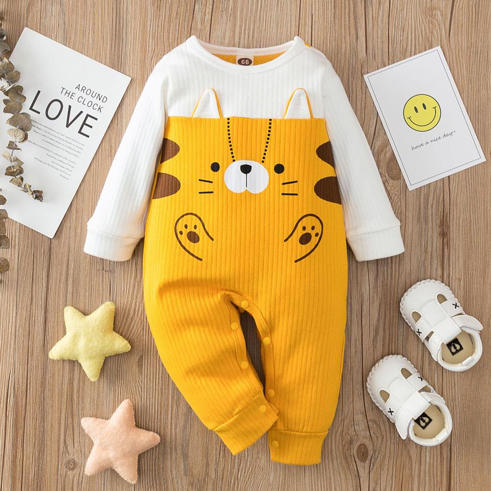 Baby Unisex Cartoon Animal Long Sleeve Romper Baby Wholesale Clothes - PrettyKid