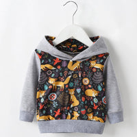 Girls Cartoon Animal Printed Long-sleeve Hooded Tops Wholesale - PrettyKid