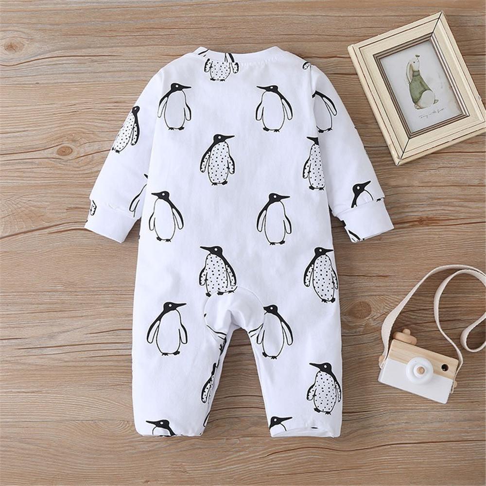 Baby Cartoon Animal Printed Long Sleeve Casual Rompers - PrettyKid