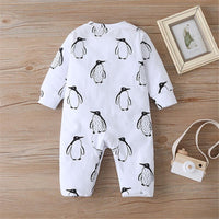 Baby Cartoon Animal Printed Long Sleeve Casual Rompers - PrettyKid