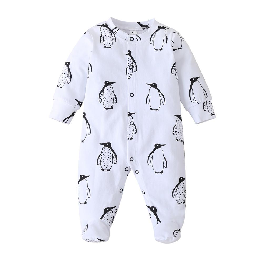 Baby Cartoon Animal Printed Long Sleeve Casual Rompers - PrettyKid