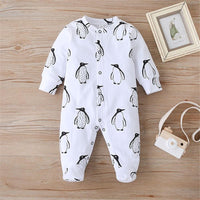 Baby Cartoon Animal Printed Long Sleeve Casual Rompers - PrettyKid