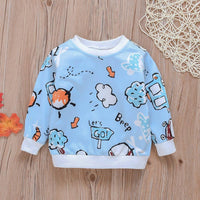 Boys Cartoon Animal Printed Long Sleeve Crew Neck Tops - PrettyKid