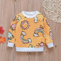 Boys Cartoon Animal Printed Long Sleeve Crew Neck Tops - PrettyKid