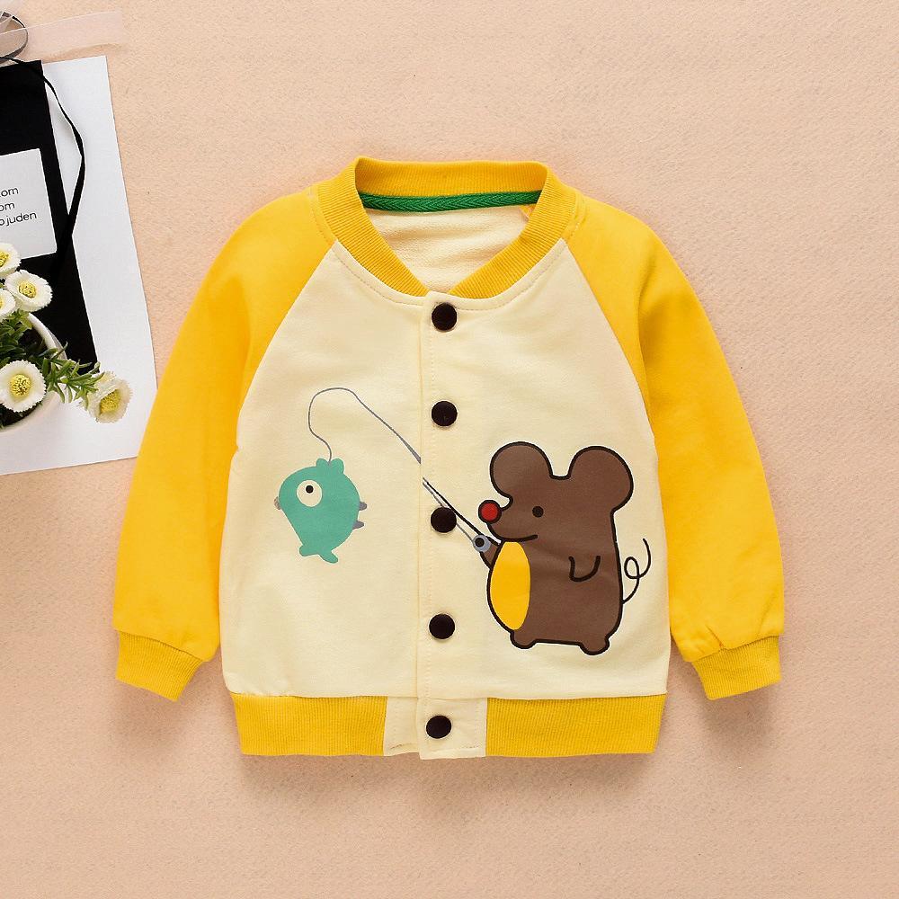 Boys Cartoon Animal Printed Long Sleeve Jackets Wholesale - PrettyKid