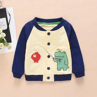 Boys Cartoon Animal Printed Long Sleeve Jackets Wholesale - PrettyKid