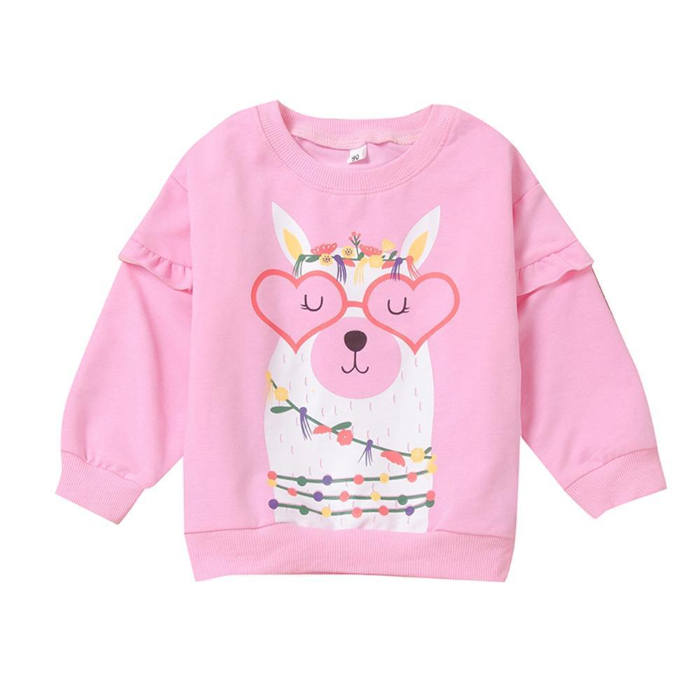 Toddler Girls Cartoon Animal Printed Long Sleeve Top Wholesale Girl Clothing - PrettyKid