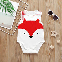 Baby Cartoon Animal Printed Sleeveless Romper Cheap Baby clothing - PrettyKid