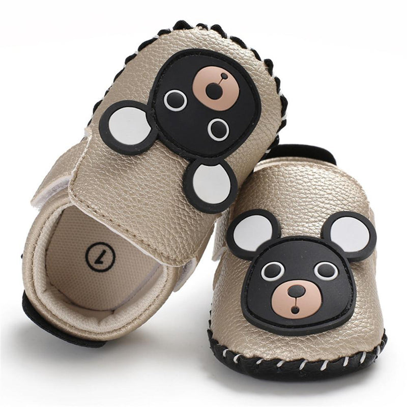 Baby Boys Cartoon Bear Soft Slip Ons Sneakers - PrettyKid