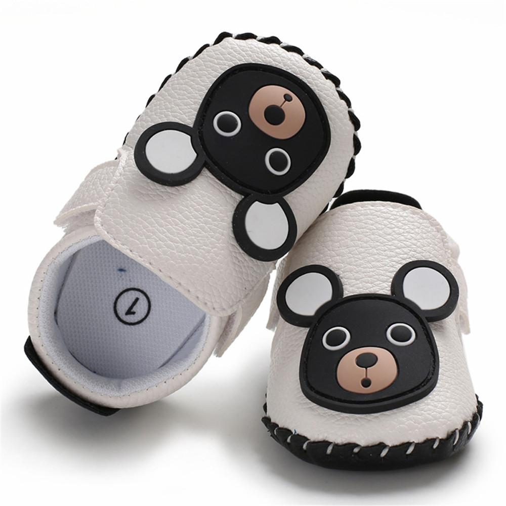 Baby Boys Cartoon Bear Soft Slip Ons Sneakers - PrettyKid