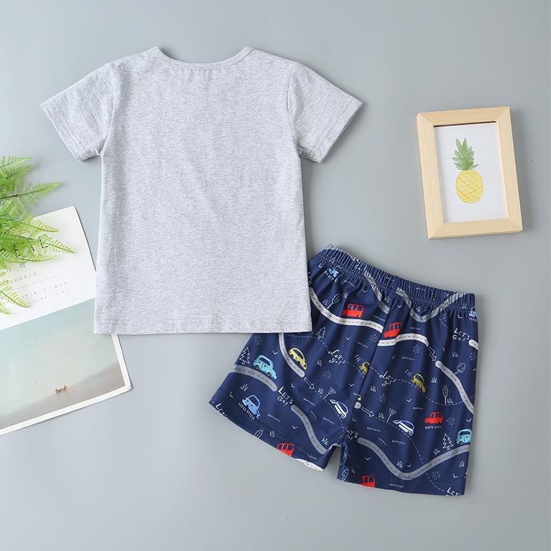 Boys Cartoon Car Print Tee & Shorts - PrettyKid