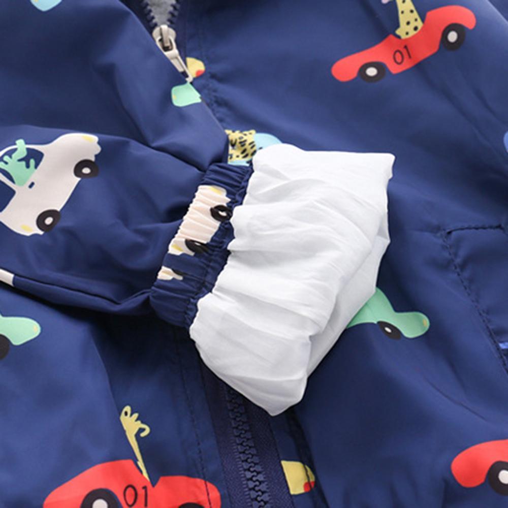 Boys Cartoon Car Printed Hooded Jacket Kids Wholesale Clothing - PrettyKid