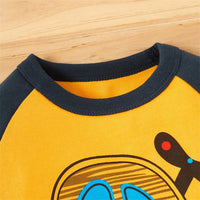 Boys Cartoon Car Printed Long Sleeve Tops - PrettyKid